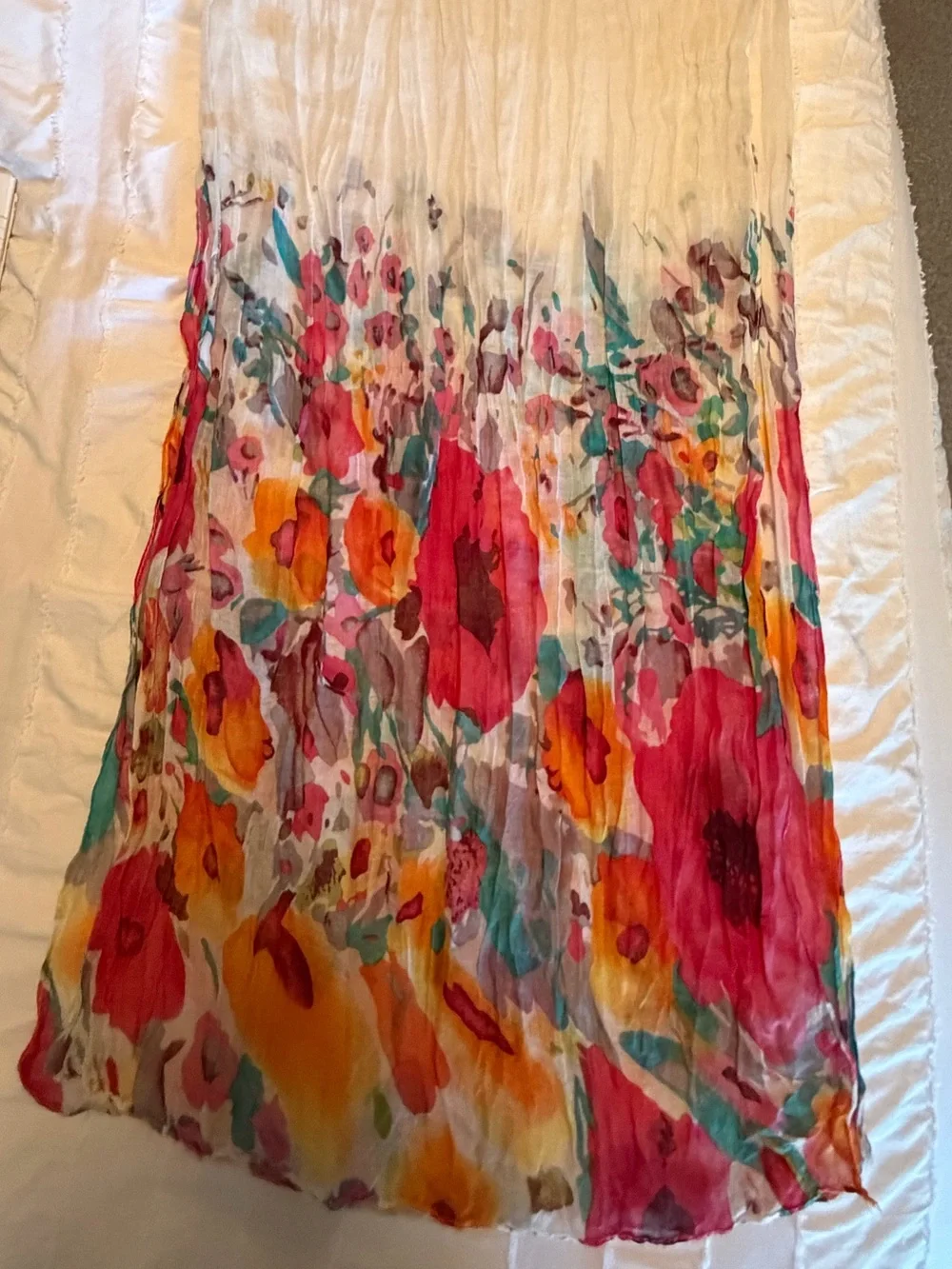 Lightweight, Colorful Watercolor Floral Scarf